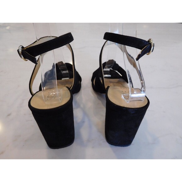 SOLE SOCIETY "Joanan" Black Suede Leather Ankle Strap Criss-Cross Sandals 8.5M - Picture 6 of 11